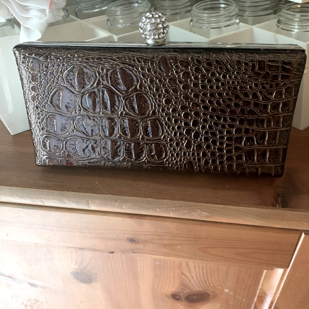 Fake alligator clutch purse